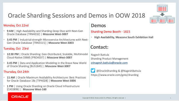 Sharding Sessions - OOW2018